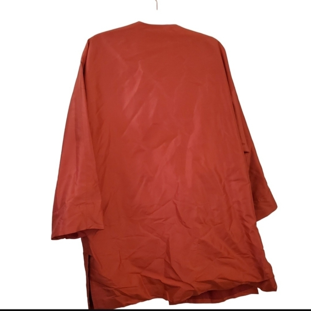 Vintage Barbara O. Burnt Orange Thai Silk Kimono Size M - Picture 3 of 5